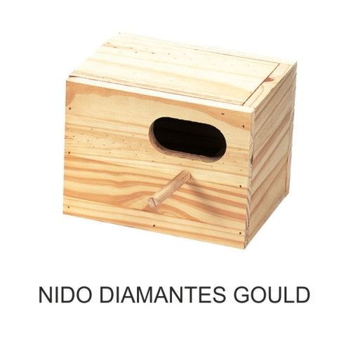 NIDO DIAMANTES GOULD MADERA 19X15X15 CM.