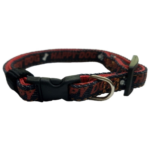 COLLAR NYLON 10MM 20-30CM.HAPPY DOG NEGRO