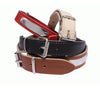 COLLAR CUERO CON PLACA 18MM 40CM MARRON