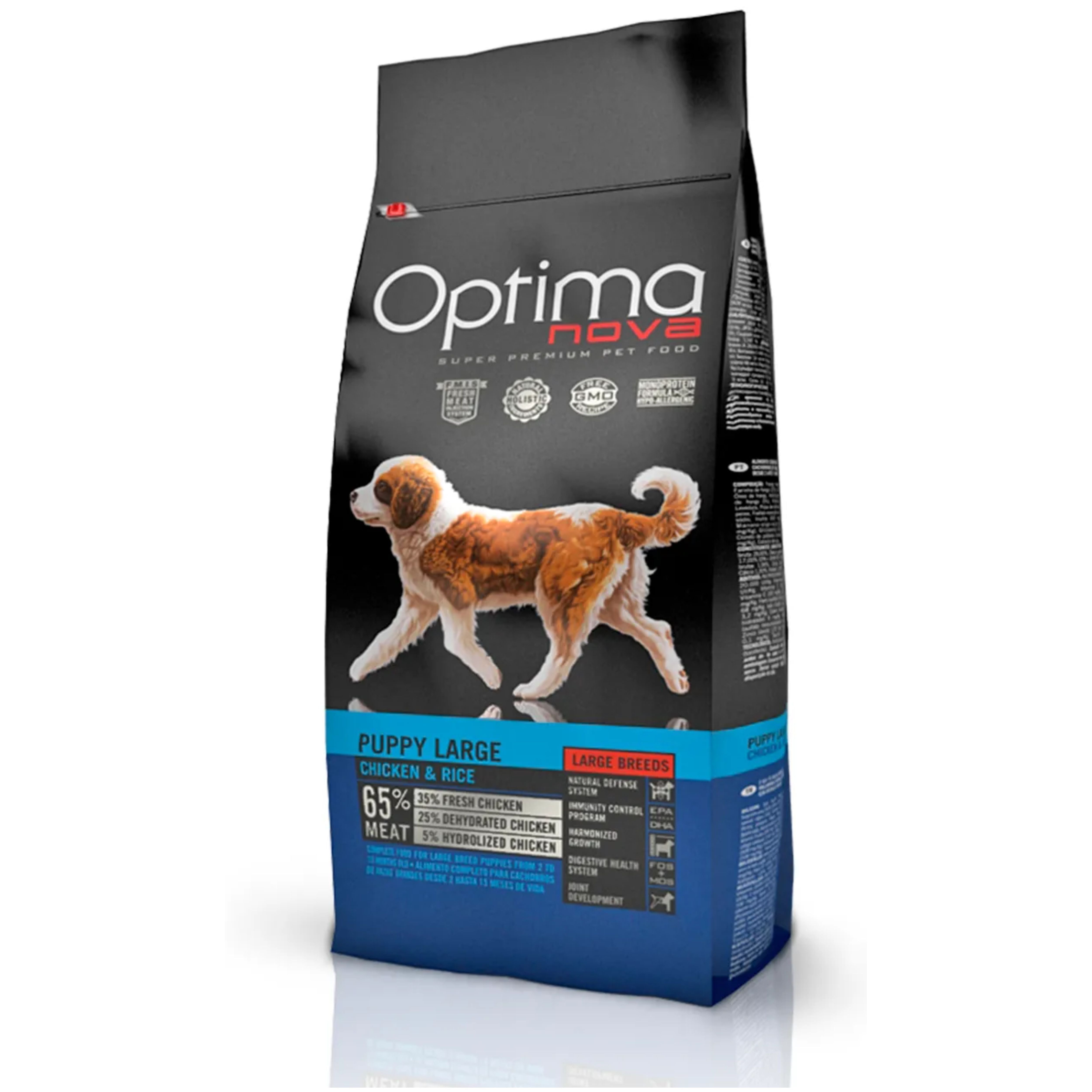 OPTIMA NOVA PUPPY LARGE POLLO ARROZ 12 KG.