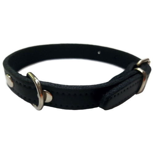 COLLAR CUERO LISO NEGRO 30X1.5CM VMD