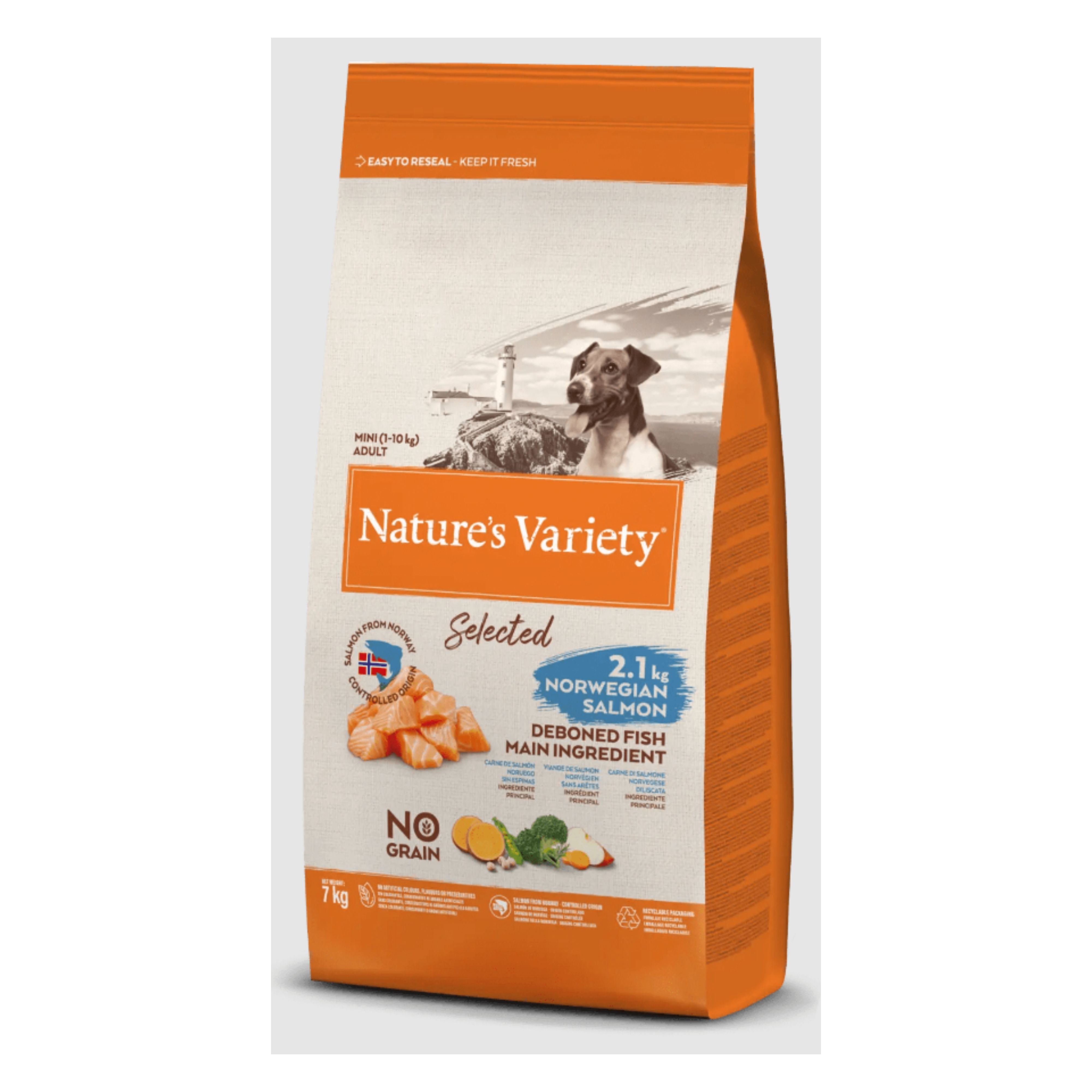 NATURES VARIETY SELECTED MINI ADULT SALMON 7 KG