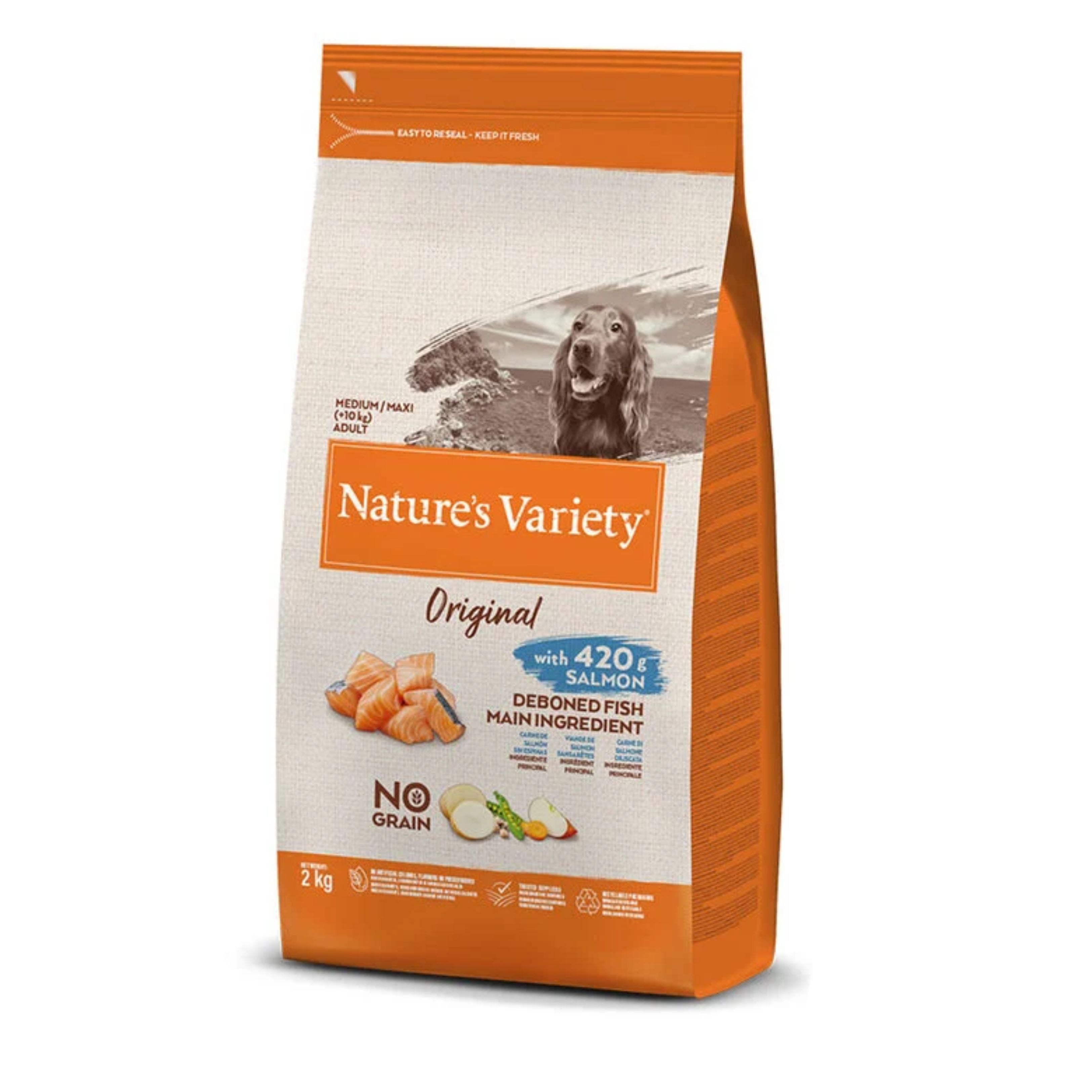 NATURES VARIETY ORIGINAL G.F. MEDIUM ADULT SALMON 10 Kg.