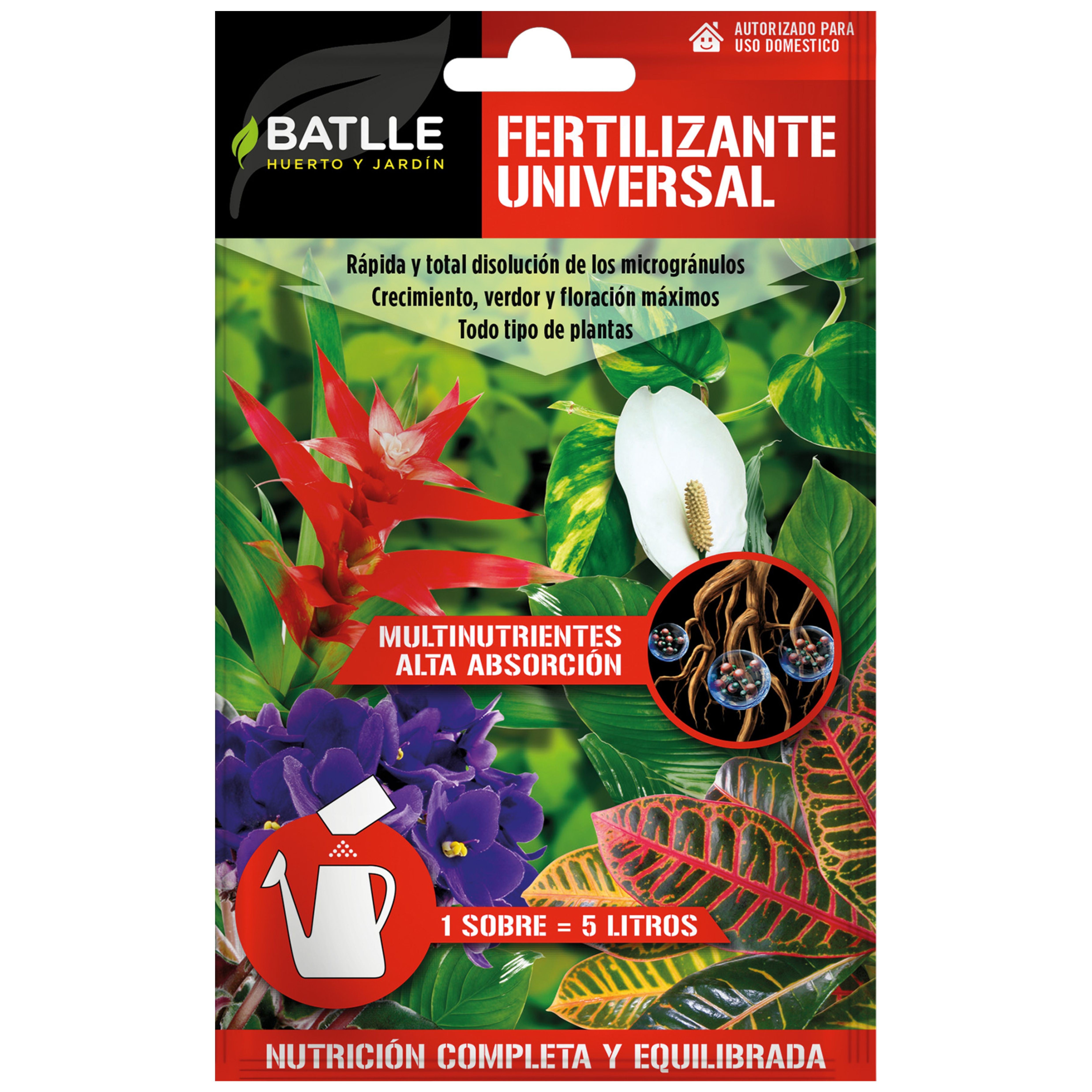 FERTILIZANTE UNIVERSAL SOBRE PARA 5 LT.