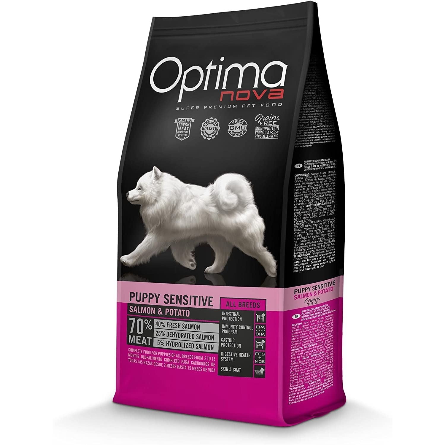 OPTIMA NOVA PUPPY SENSITIVE SALMON&POTATO 12 KG.